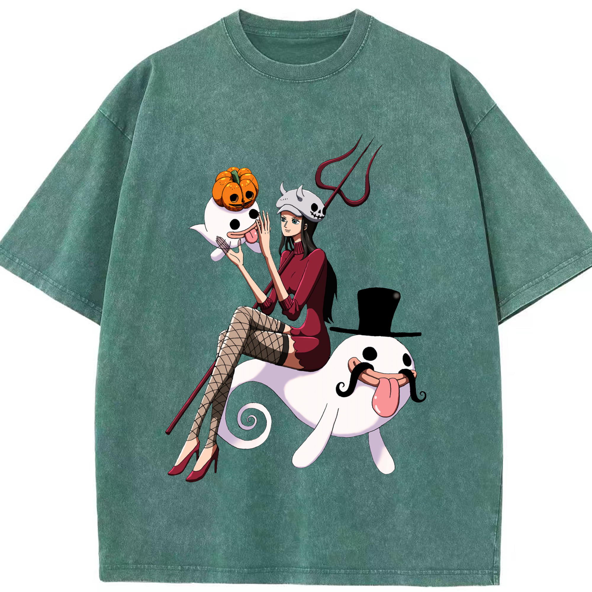 ワンピース ニコ・ロビン ONE PIECE Nico Robin 綿100% ヴィンテージ風 半袖Tシャツ（フロントプリント）